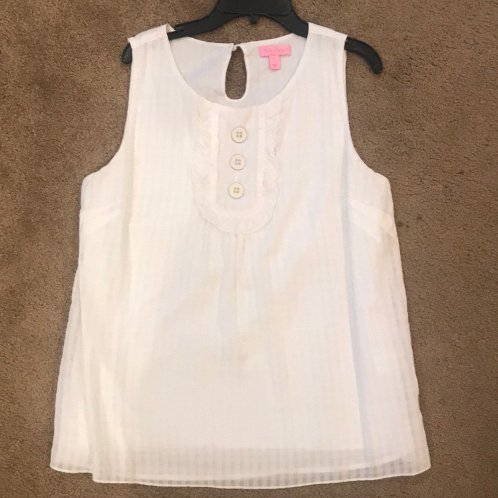 Lily Pulitzer White Blouse Medium